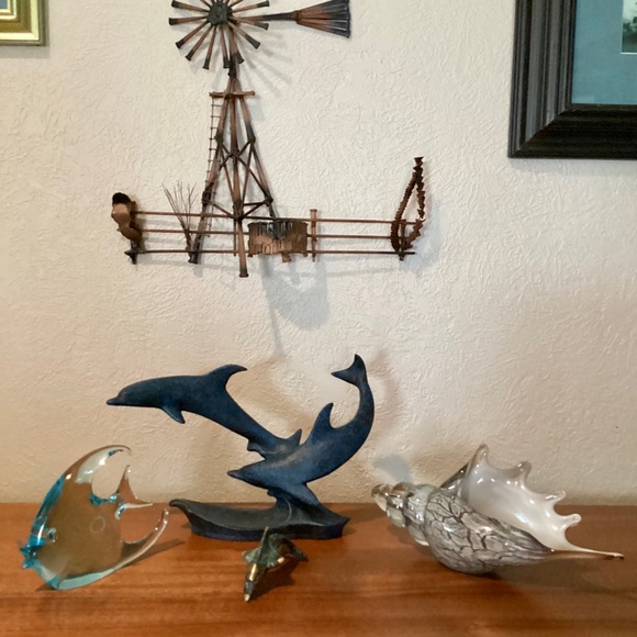 V. Nason & Company Hand Blown Murano Glass Angel Fish Turquoise Italy Vintage - Picture 4 of 16